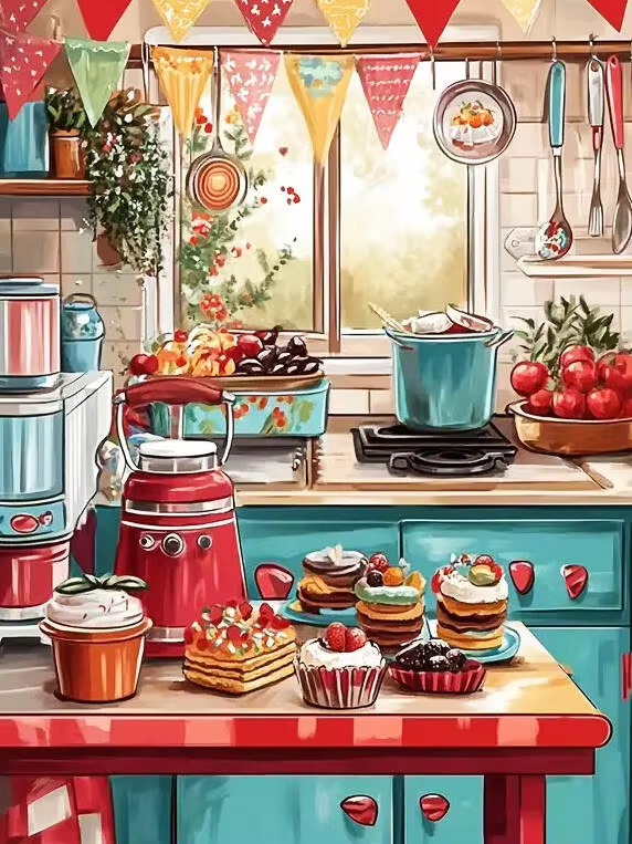 Fruit Roll Up - Peinture Diamant Paysage Fruits Cuisine Gâteaux