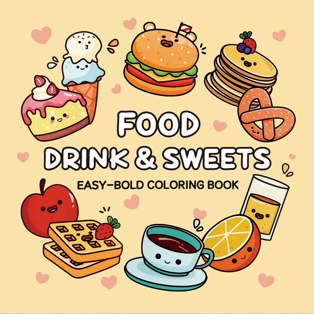 Food Snacks Coloring Book - Livre de coloriage pour adultes, boissons