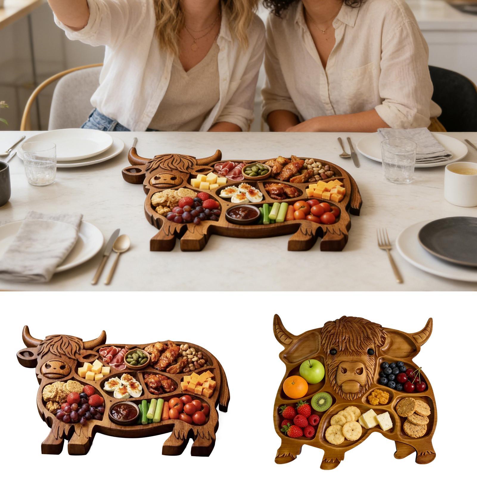 Food Platter Snacks - Plateau de service en bois en