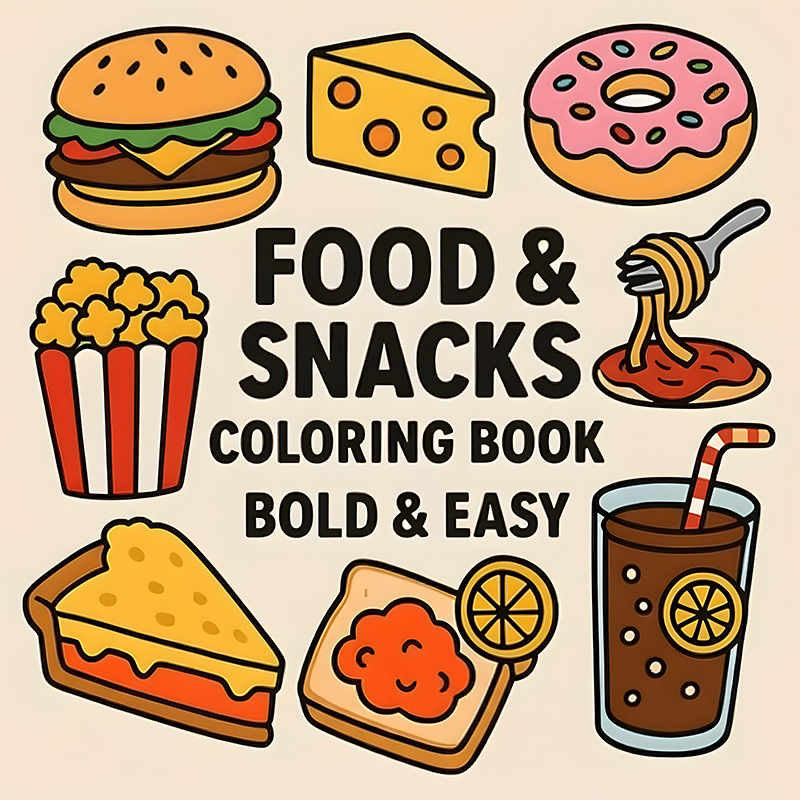 Food Snacks Coloring Book - Carnet de coloriage et de dessin