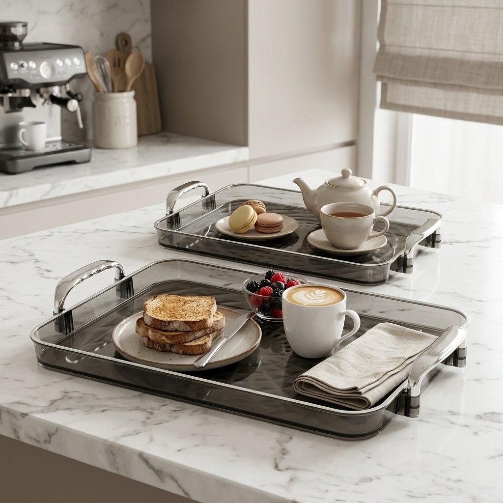Food Platter Snacks - Plateau de service rectangulaire en plastique