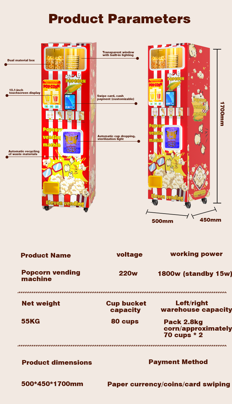 Distributeur automatique de po - Food Snacks Vending Machine avis et prix