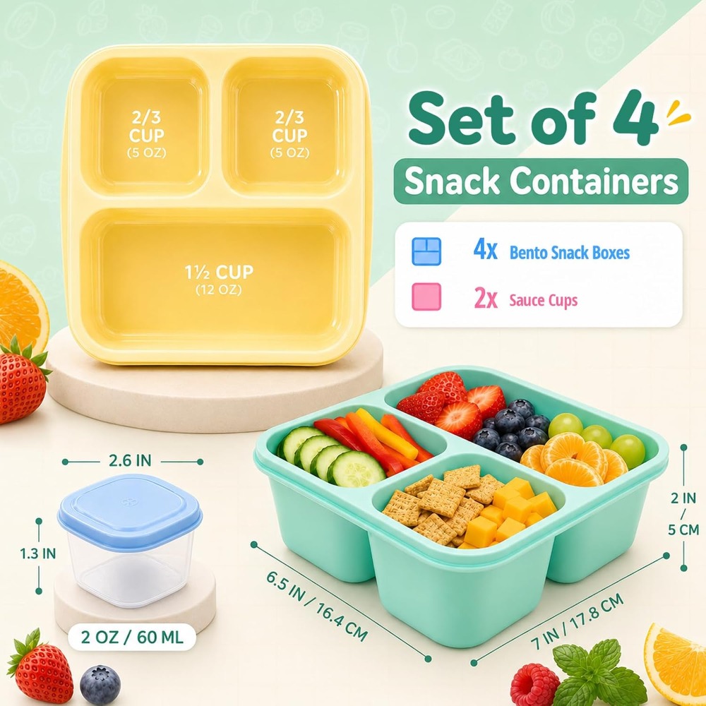 Boîte à bento à 3 compartiment - Food Snacks Healthy avis et prix
