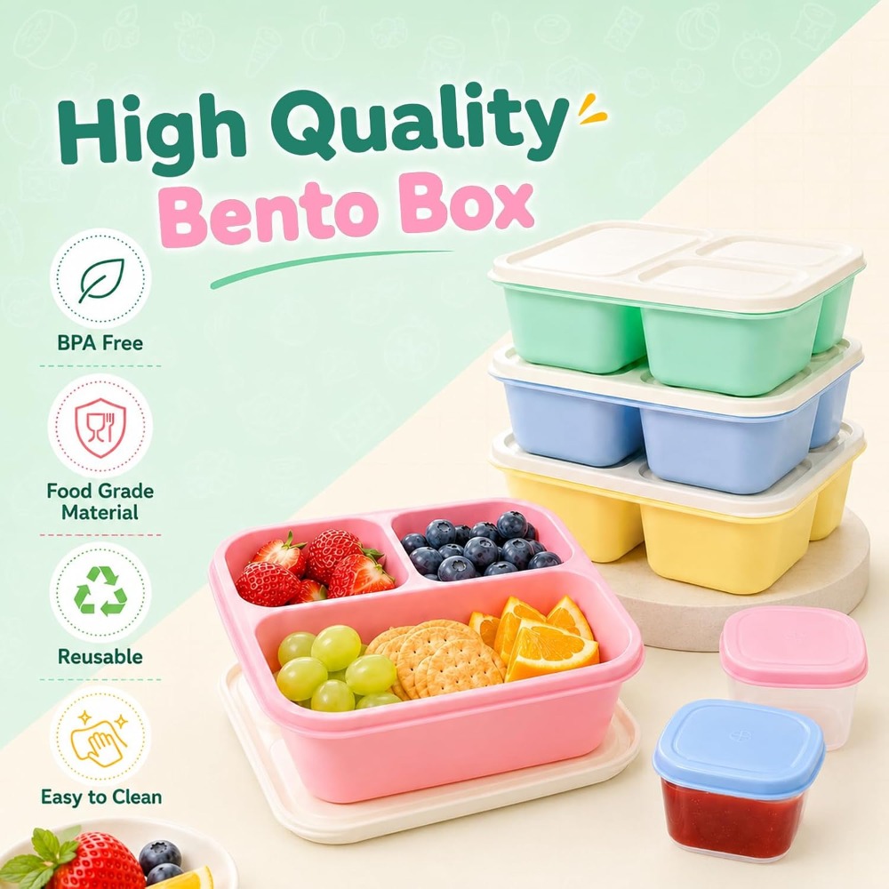 Boîte à bento à 3 compartiment - Food Snacks Healthy avis et prix
