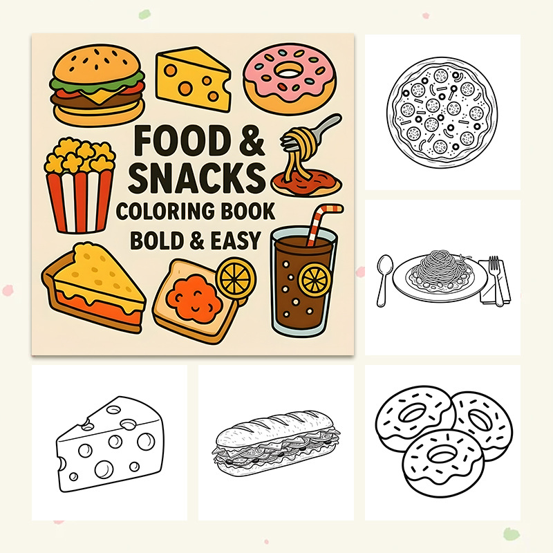 Carnet de coloriage et de dess - Food Snacks Coloring Book avis et prix