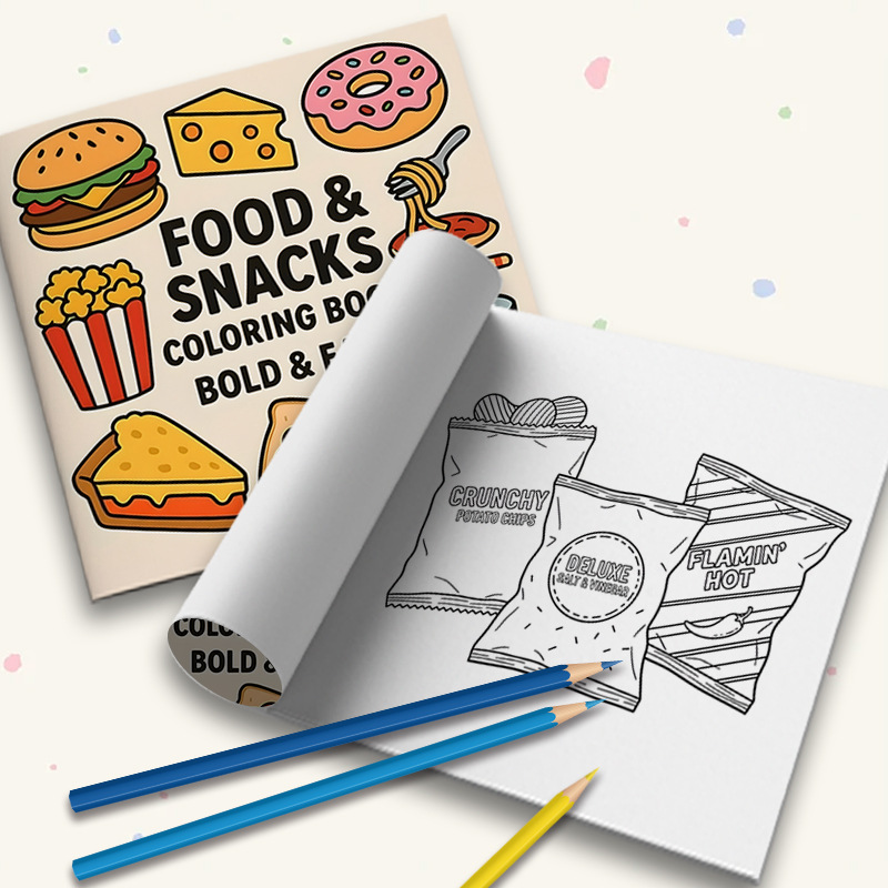 Carnet de coloriage et de dess - Food Snacks Coloring Book avis et prix