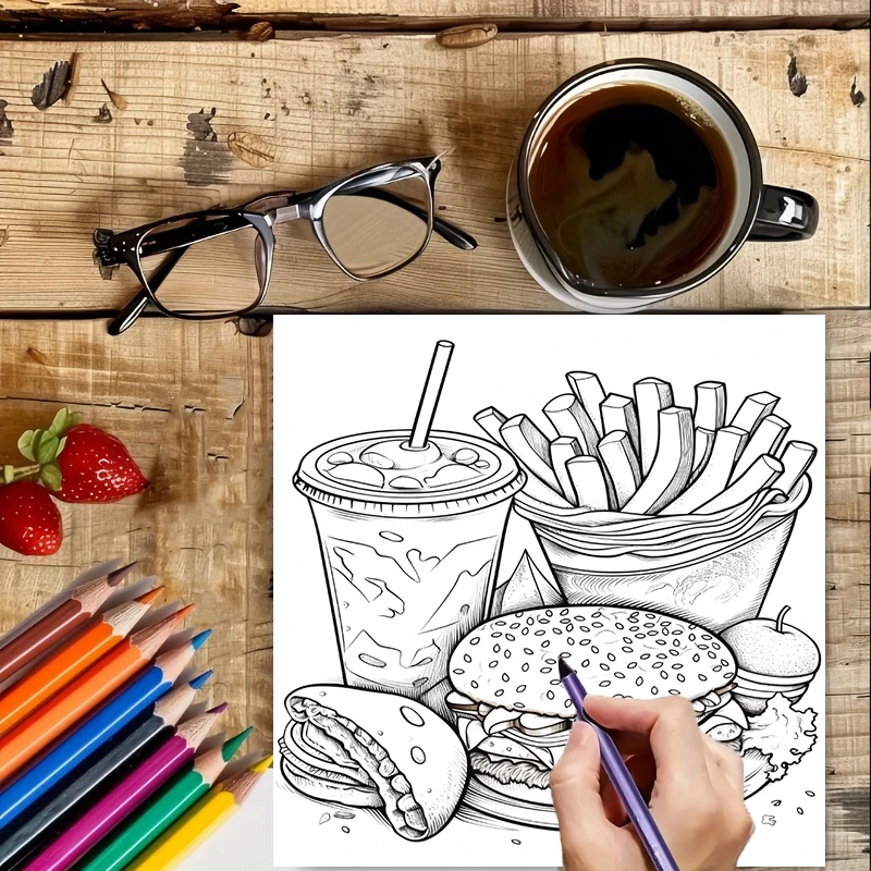 Livre de coloriage pour adulte - Food Snacks Coloring Book avis et prix