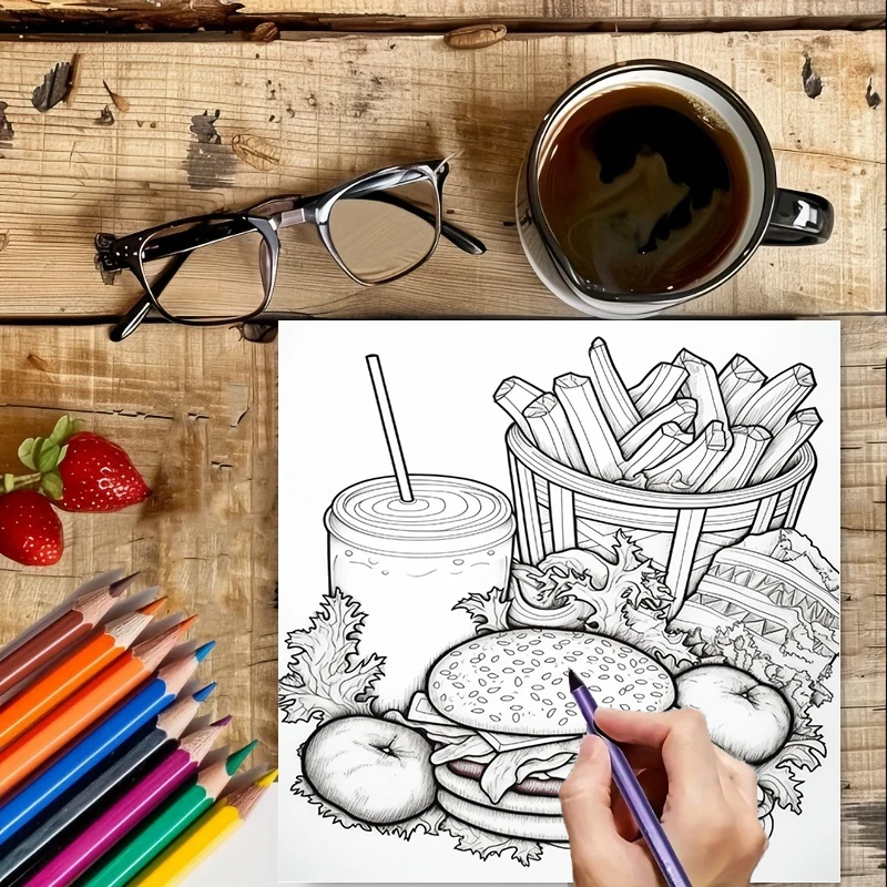 Livre de coloriage pour adulte - Food Snacks Coloring Book avis et prix