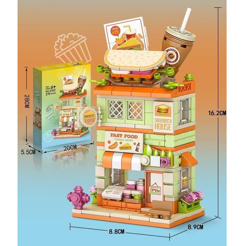 Briques de construction créati - Food City Snacks avis et prix